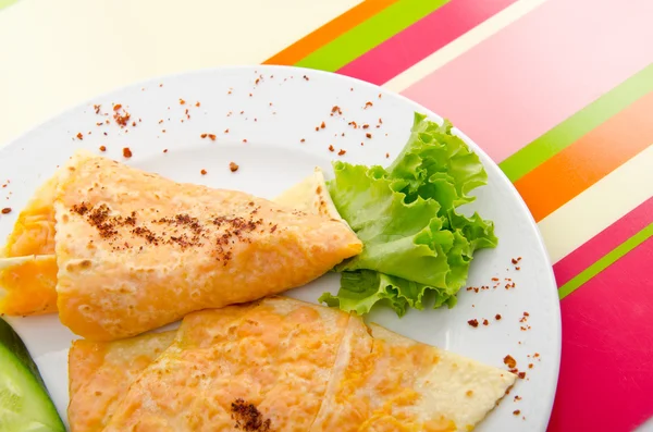 stock image Pumpkin stuffed panckes in the plate