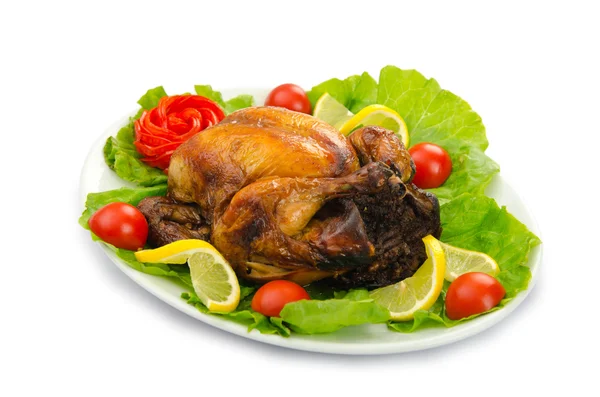 Турция жареная и служил в тарелке — стоковое фото