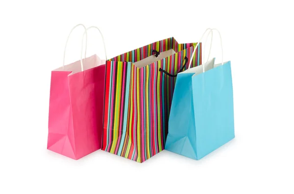 Shopping concept with bag on white Stock Picture