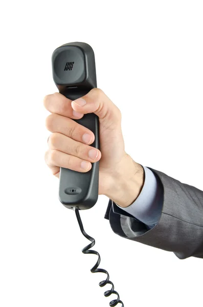 Koncepcja komunikacji z telefonem na biały — Zdjęcie stockowe