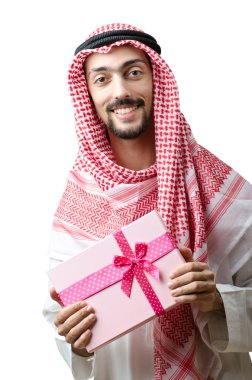 genç Arap giftbox ile