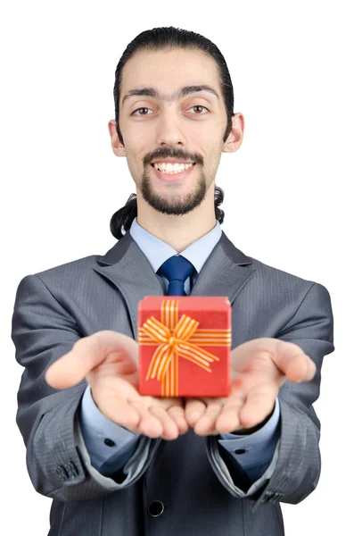 Geschäftsmann im Konzept für Weihnachtsfeier — Stockfoto