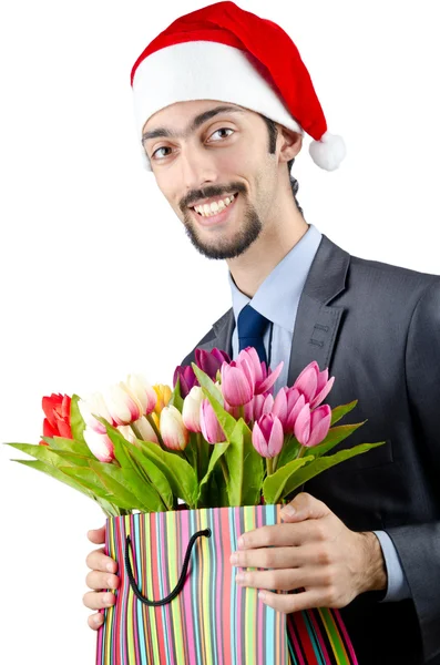 Бізнесмен у концепції святкування Різдва — стокове фото