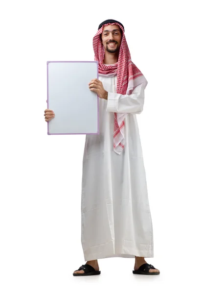 Jovem árabe com mensagem em branco — Fotografia de Stock