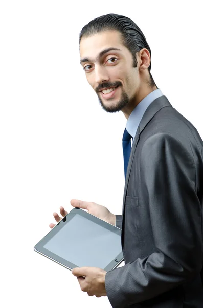 タブレットコンピュータで働くビジネスマン — ストック写真