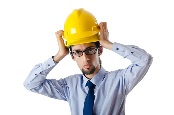 Construction safety concept with builder — Stock Photo, Image
