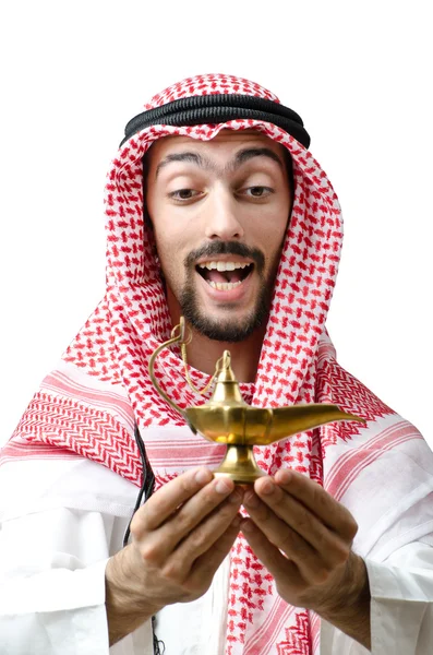 Młody arab z Lampa — Zdjęcie stockowe