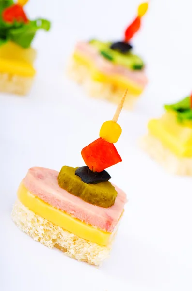 Canape served in the plate — Stock Photo, Image