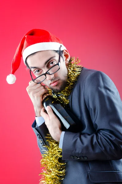Betrunkener Geschäftsmann nach Büro-Weihnachtsfeier — Stockfoto