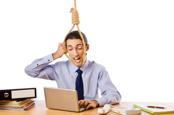 Empresario con pensamientos de suicidio —  Fotos de Stock