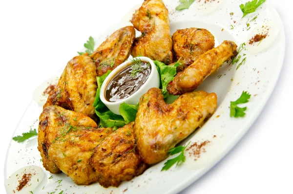 Stock image Chicken wings barbeque in the plate