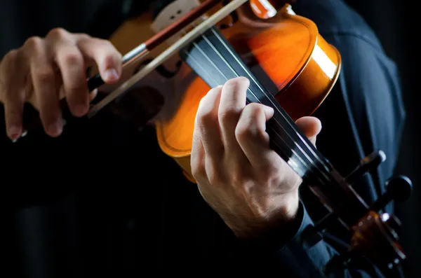 교훈을 연주하는 바이올린 연주자 — 스톡 사진