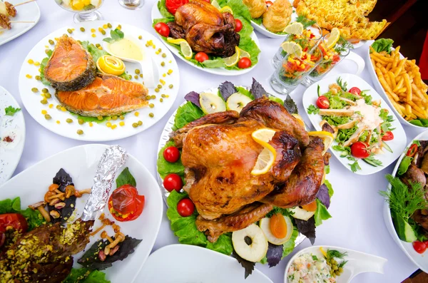 stock image Table served with tasty meals