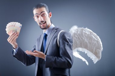 Business angel with money clipart