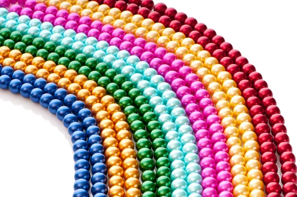 Abstract with colourful pearl necklaces — Stock Photo, Image