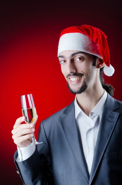 Бізнесмен святкує різдвяні свята — стокове фото