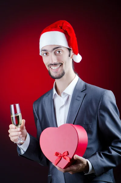 Homme d'affaires célébrant les vacances de Noël — Photo