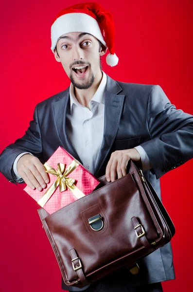 Businessman celebrating christmas holidays — Stock Photo, Image