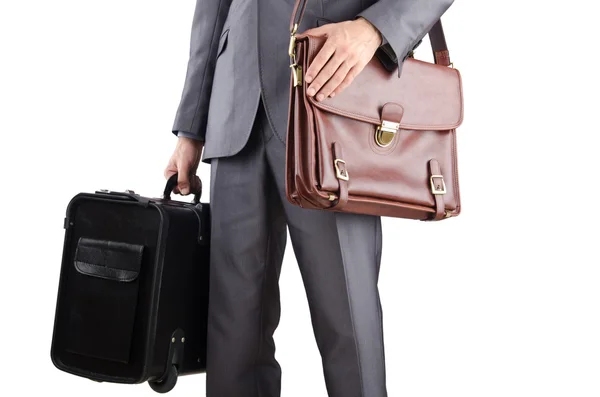 Homme d'affaires avec valise voyageant — Photo