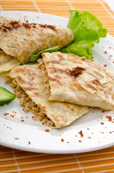 stock image Tasty pancakes served in the plate