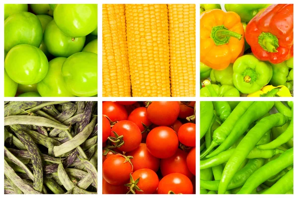 Набор различных фруктов и овощей — стоковое фото