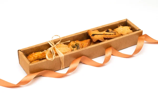 Biscotti di Natale nella scatola — Foto Stock