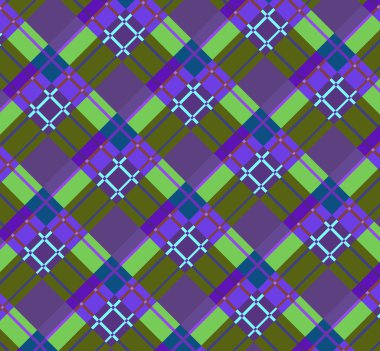 Violet-green plaid fabric clipart