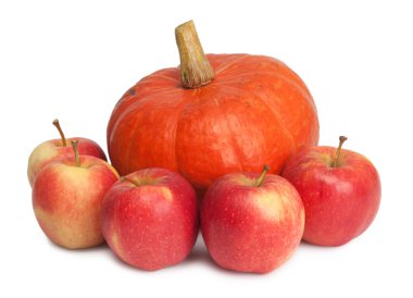Pampkin and apples clipart