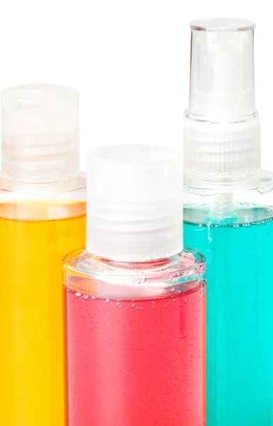Tekuté mýdlo, gel, šampon, olej — Stock fotografie