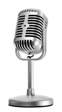 Retro microphone isolated on white