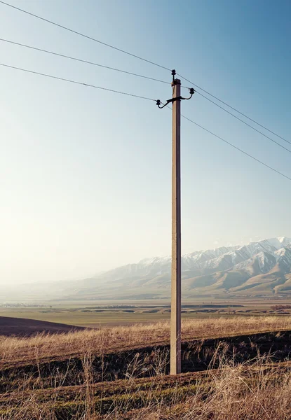 stock image Electric pylon in a mountains