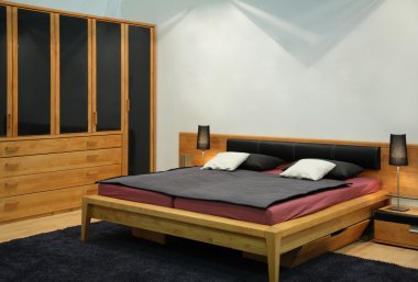 Wooden bedroom clipart