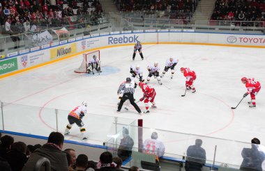 Hokey players on stadium clipart