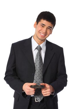 Young smiling asian businessman clipart