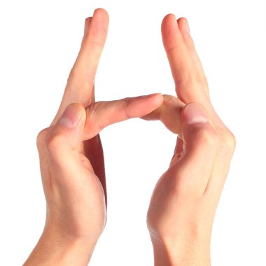 Hand sign language alphabet clipart