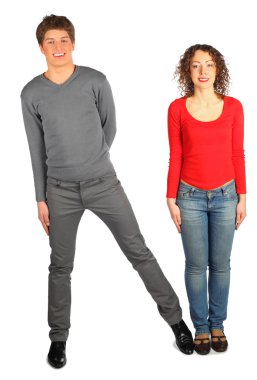 Young man and woman represents letter clipart