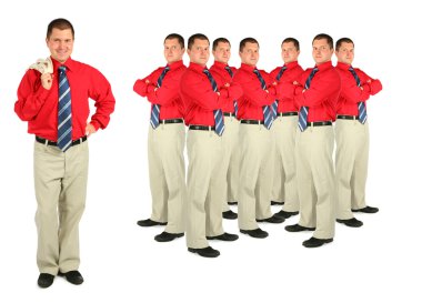 Businessman in red shirt clipart