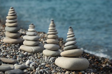 Zen stones by sea clipart