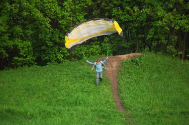 Boy starts to fly clipart