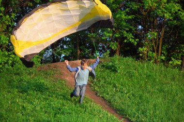 Boy starts to fly clipart