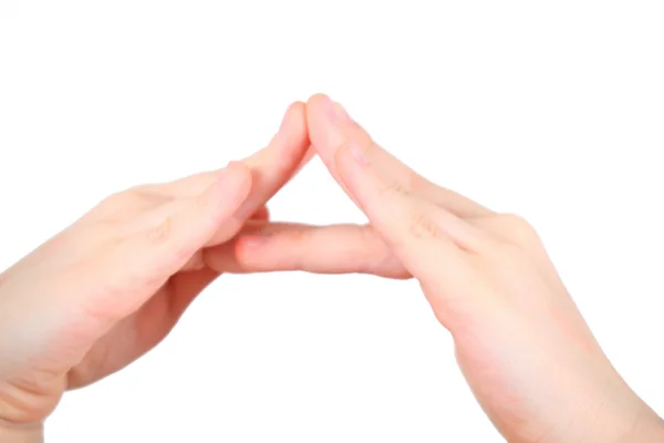 Χέρια γράμμα αντιπροσωπεύει ένα από το αλφάβητο — Φωτογραφία Αρχείου