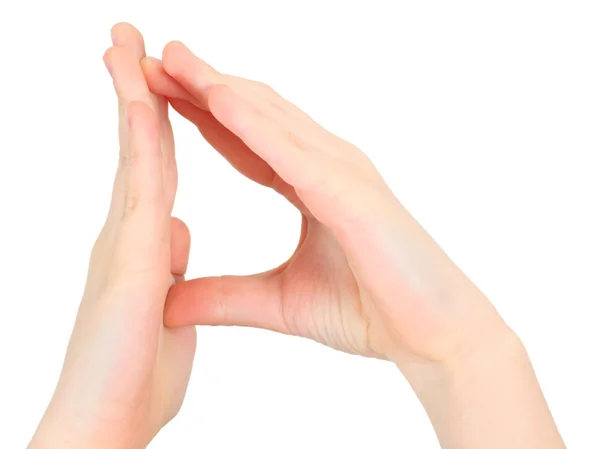 Handen vertegenwoordigt brief d uit alfabet — Stockfoto
