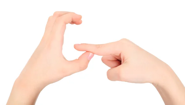 Руки представляют собой букву G из алфавита — стоковое фото