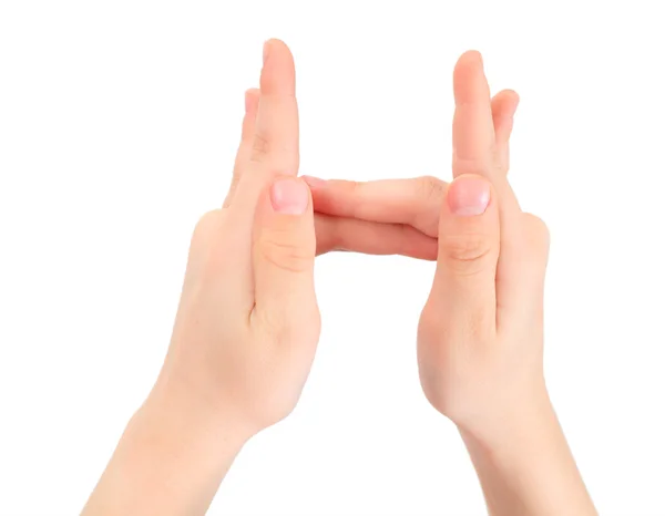 Hands represents letter H from alphabet — Stock Photo, Image