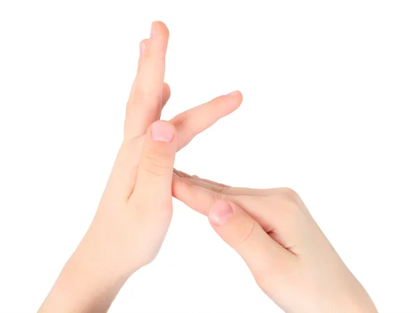Mains représente la lettre K de l'alphabet — Photo