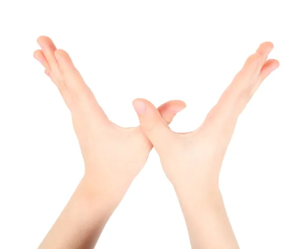 Handen vertegenwoordigt brief w uit alfabet — Stockfoto