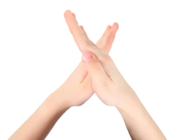 Hands represents letter X from alphabet — Stock Photo, Image
