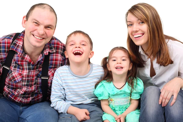Portrait of laughing parents and children — Stock Photo, Image