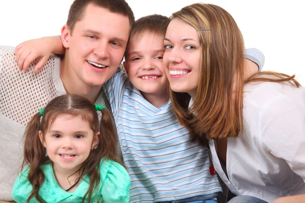 Closeup portrait of happy family — Stock Photo, Image