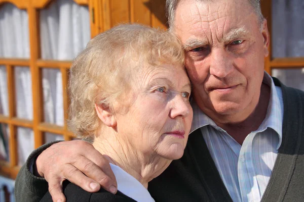 Portrait of elderly couple closeup — Stock Photo, Image